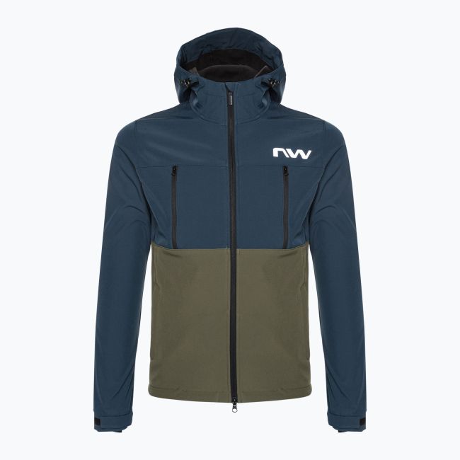 Northwave - jacheta ciclism iarna pentru barbati All mountain Easy Out  Softshell - negru verde inchis padure
