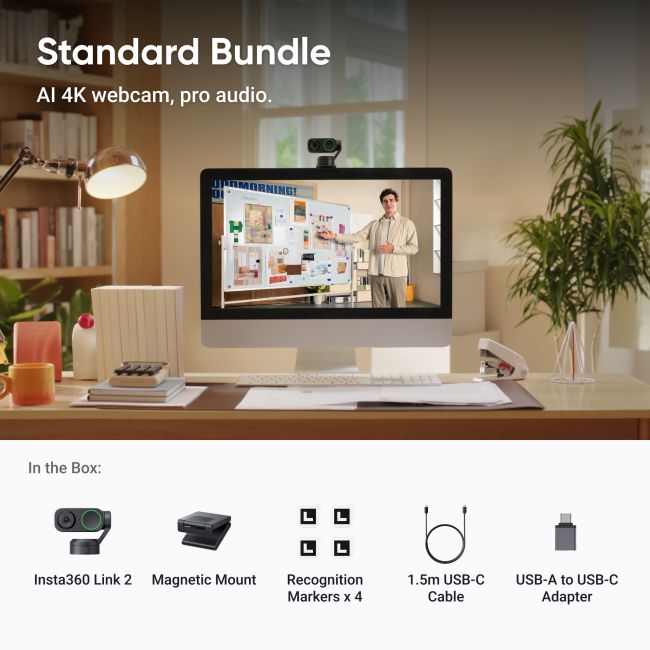 Webcam Insta360 Link 2 - Standard Edition | 4K AI Tracking