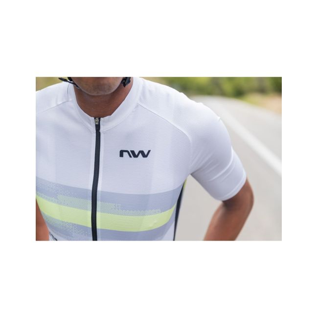 Tricou ciclism Northwave Force Evo - alb/matcha | jersey bărbați vară