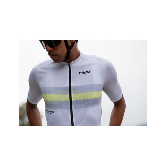 Tricou ciclism Northwave Force Evo - alb/matcha | jersey bărbați vară