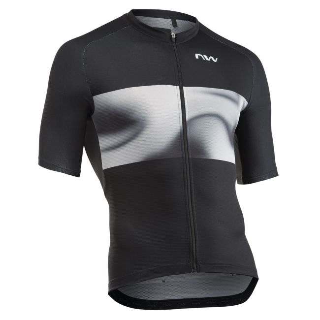 Tricou ciclism Northwave Force Evo - negru/gri deschis | jersey vară