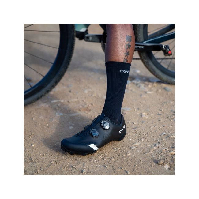 Pantofi ciclism MTB XC Northwave Striker - negru/gri | talpă carbon