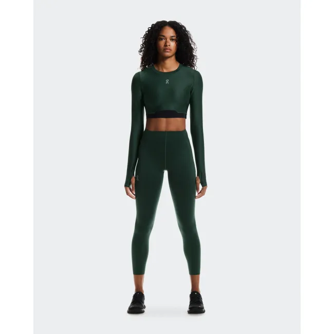 Bluză crop On Train Long Sleeve Crop W | antrenament - Obsidian