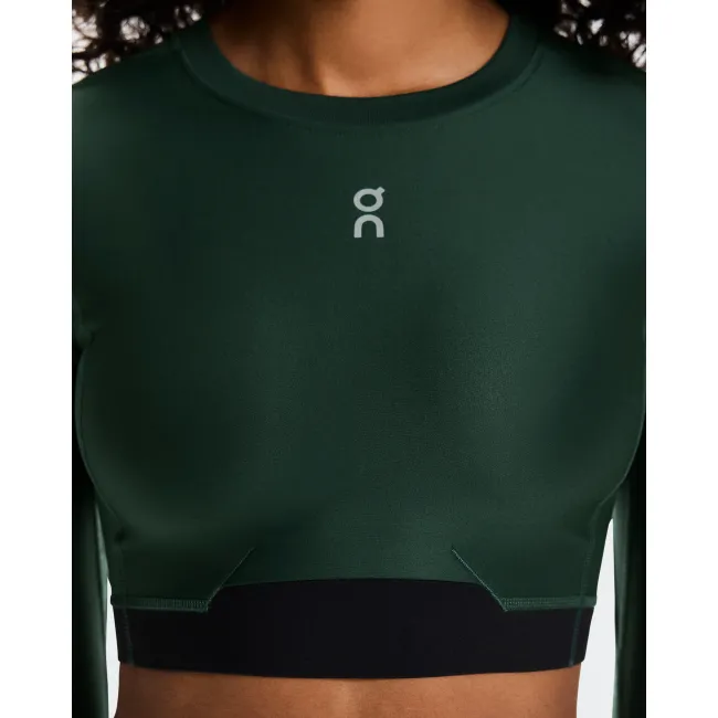 Bluză crop On Train Long Sleeve Crop W | antrenament - Obsidian