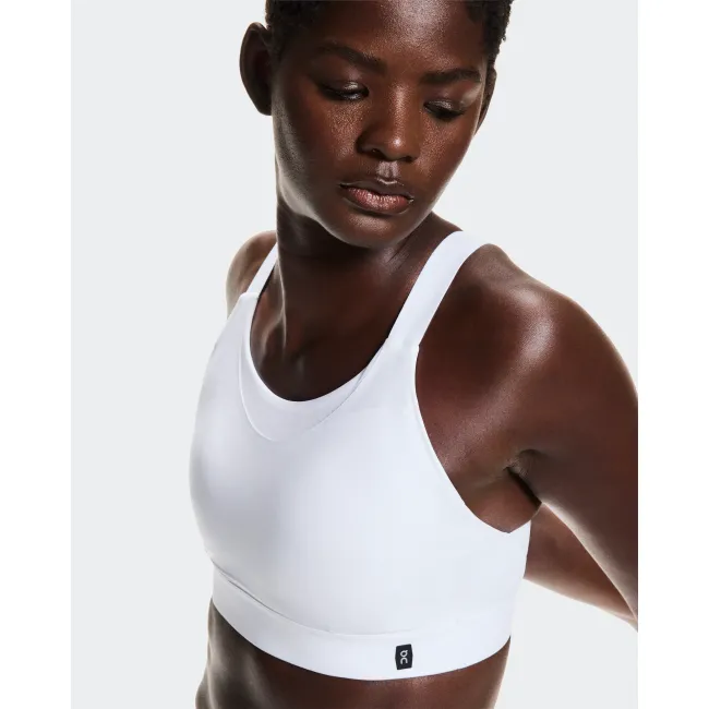 Bustieră On Performance Bra W - albă | suport mediu alergare