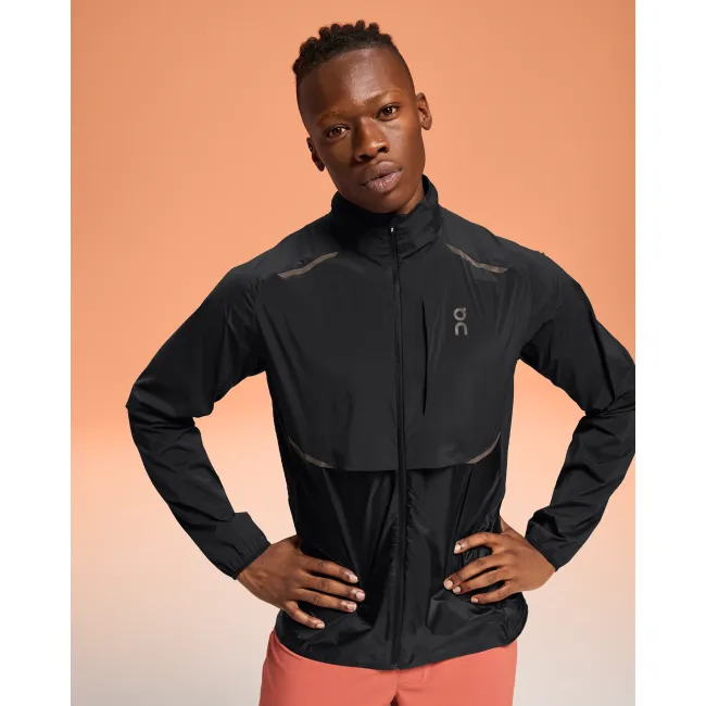 Jachetă alergare On Weather Jacket - neagră | protecție vânt și ploaie
