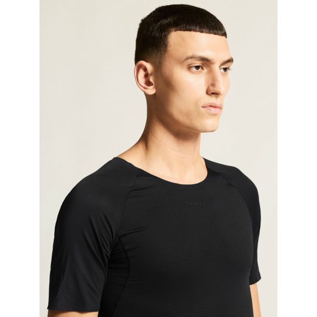 Tricou Craft Pro Dry Nanoweight SS - negru | strat de bază ultraușor