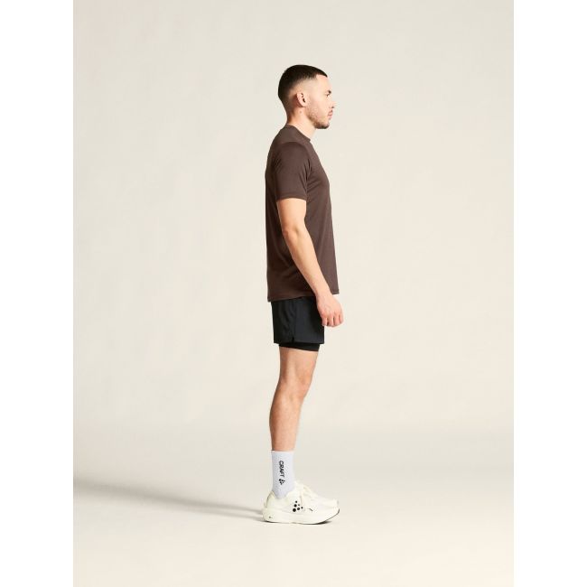 Tricou alergare Craft ADV Essence SS Tee 2 - maro | poliester reciclat