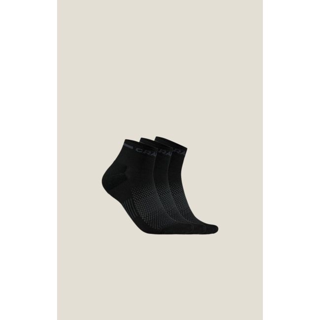 Sosete Craft Core Dry Mid 3-pack - negru | evacuare rapidă transpirație