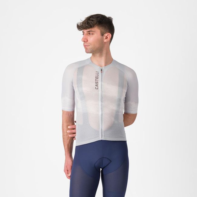 Tricou cu maneca scurta Castelli Climbers A/C, pentru barbati, gri inchis/gri