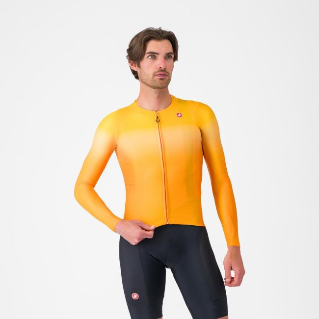 Bluza cu maneca lunga Castelli UPF LS, pentru barbati, portocaliu aprins
