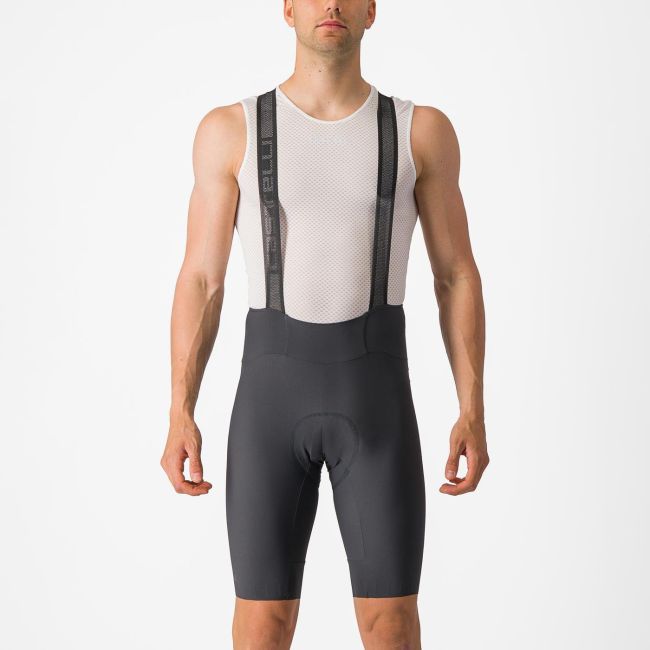 Pantaloni scurti cu bretele Castelli Espresso, Gri Inchis