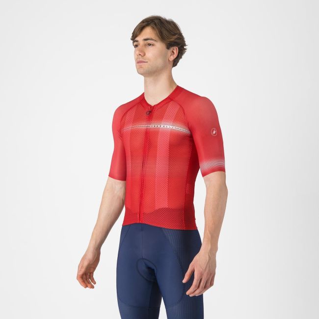 Tricou cu maneca scurta Castelli Climbers A/C, pentru barbati, rosu/negru