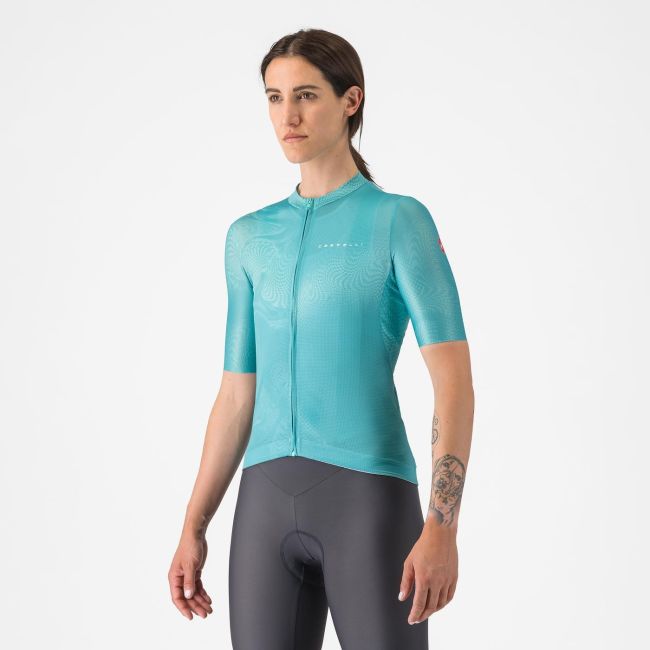 Tricou cu maneca scurta Castelli Fantasia, pentru femei, albastru piscina