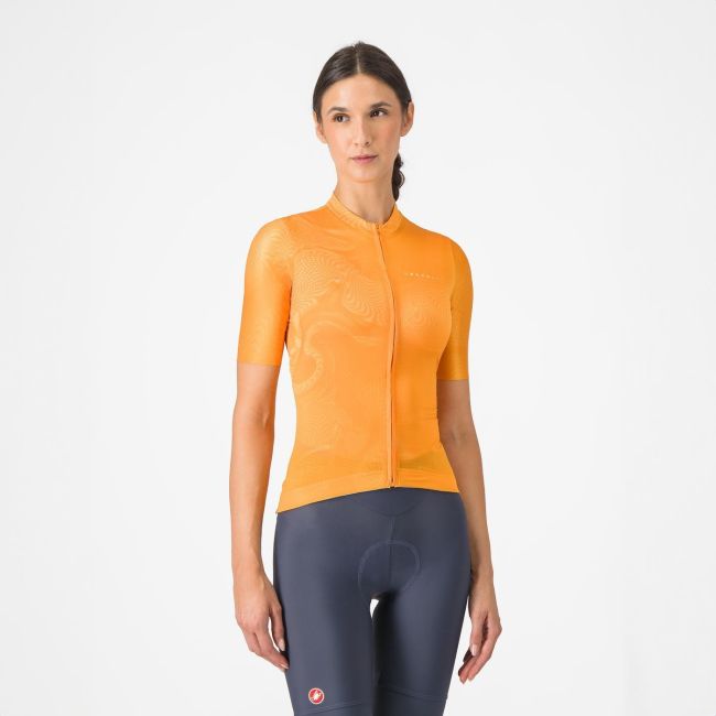 Tricou cu maneca scurta Castelli Fantasia, pentru femei, portocaliu aprins