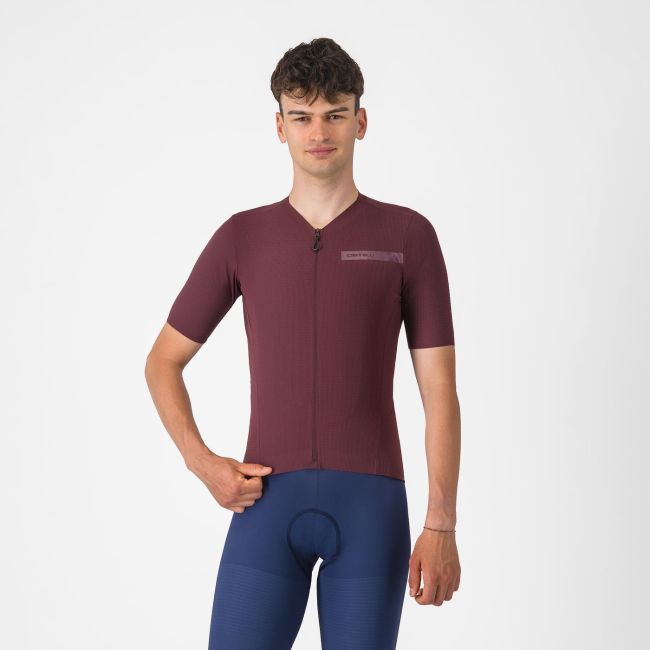 Tricou cu maneca scurta Castelli Premio EVO, pentru barbati, visiniu inchis