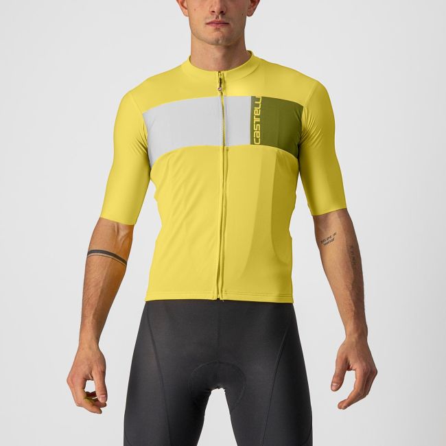 Tricou cu maneca scurta Castelli Prologo 7 Galben/Alb/Kaki