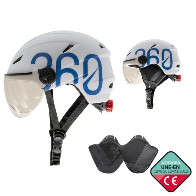 Casca GLOOB Urban cu urechi detasabile Alb-Albastru