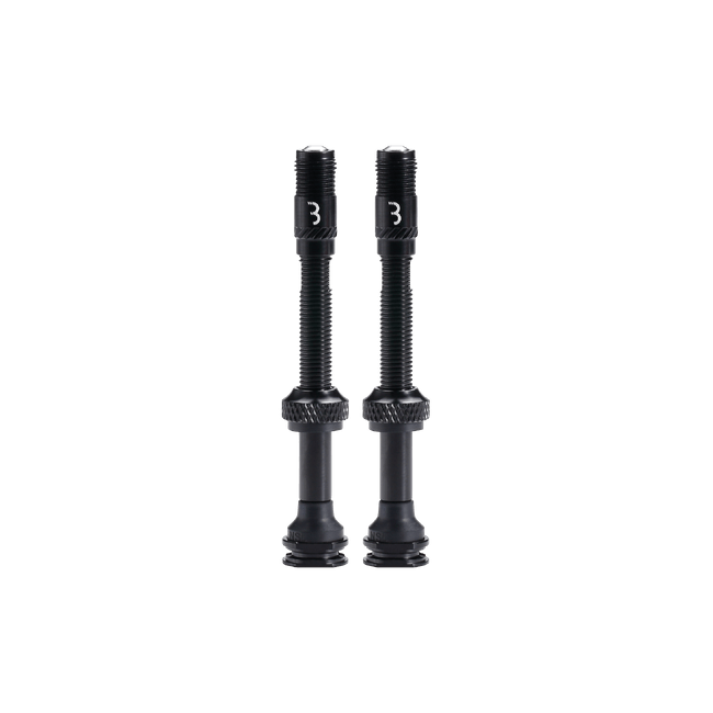 Valve tubeless BBB Valve CoreCap aluminiu negru 60mm set 2 bucati