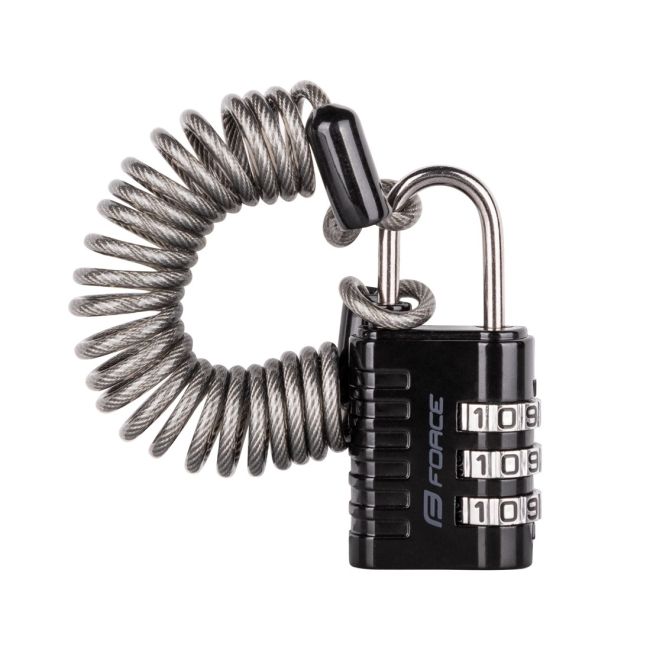 Antifurt Force SMALL 2 spiral code 120cm/3mm, negru