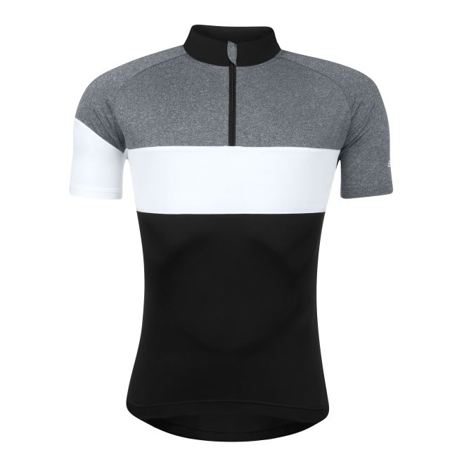 Bluza ciclism Force View maneci scurte negru/gri/alb