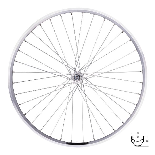Roata fata Force Prime 26 559x21 36H argintie