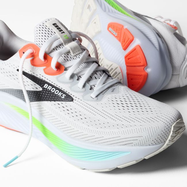 Pantofi alergare Brooks Ghost 17 - alb | amortizare echilibrată