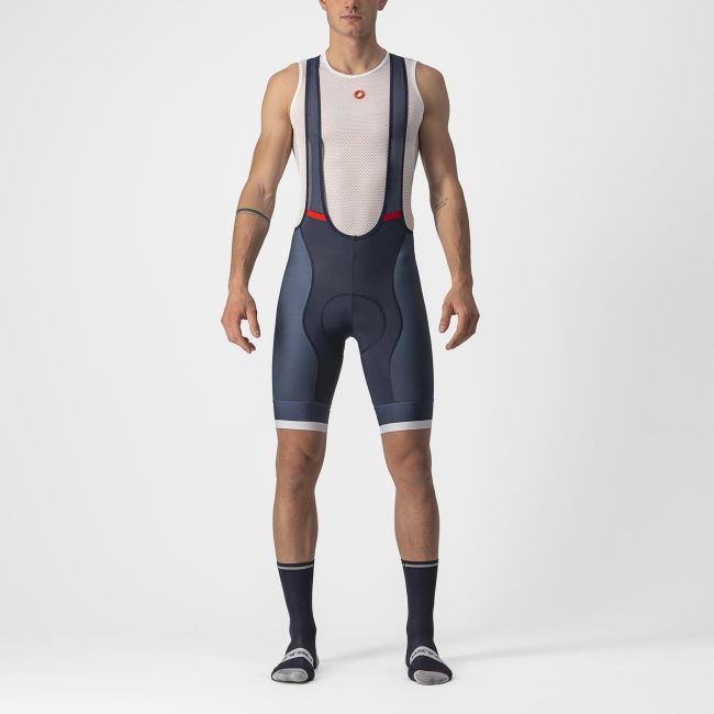 Pantaloni scurti cu bretele Castelli Competizione Kit, Indigo/Gri