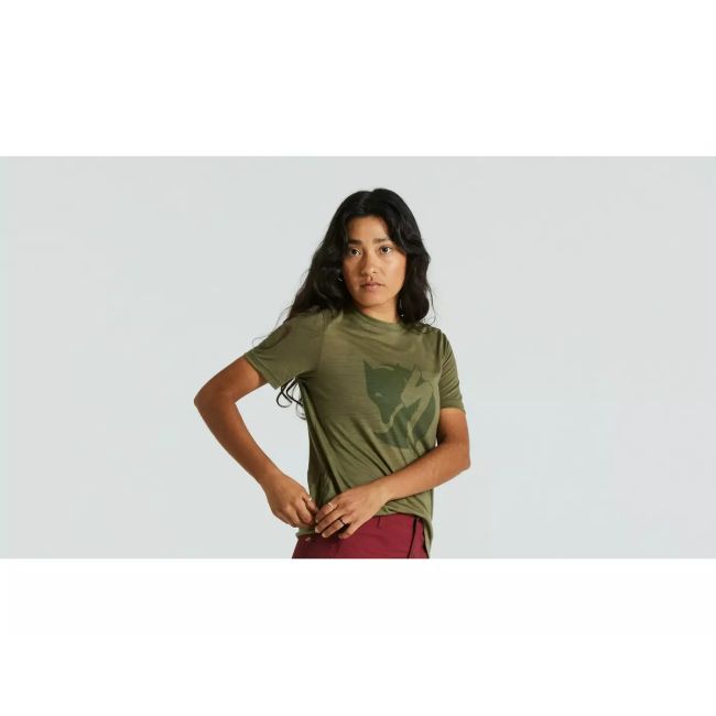 Tricou Ciclism SPECIALIZED/FJALLRAVEN Women's Wool (S/S) - Green