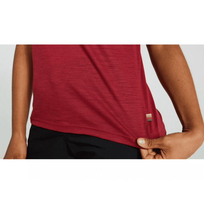 Tricou Ciclism SPECIALIZED/FJALLRAVEN Women's Wool (S/S) - Pomegranate Red