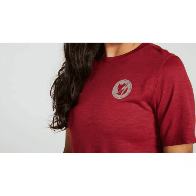 Tricou Ciclism SPECIALIZED/FJALLRAVEN Women's Wool (S/S) - Pomegranate Red