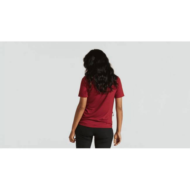 Tricou Ciclism SPECIALIZED/FJALLRAVEN Women's Wool (S/S) - Pomegranate Red