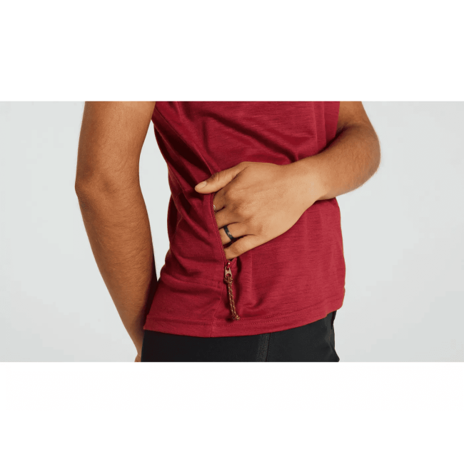 Tricou Ciclism SPECIALIZED/FJALLRAVEN Women's Wool (S/S) - Pomegranate Red