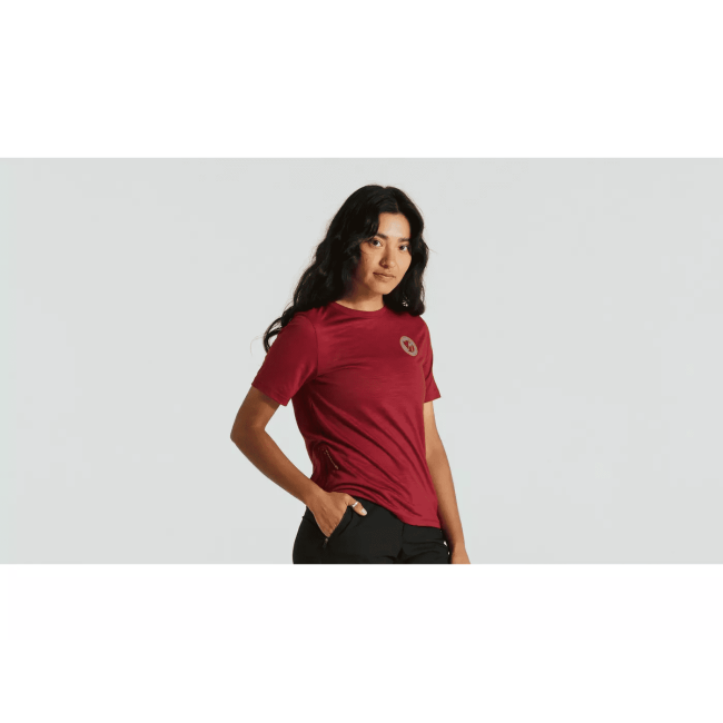 Tricou Ciclism SPECIALIZED/FJALLRAVEN Women's Wool (S/S) - Pomegranate Red