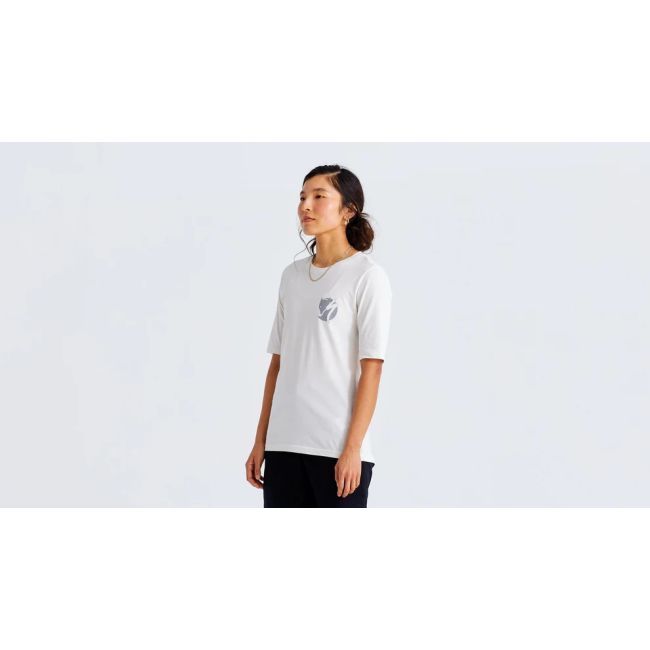 Tricou Ciclism SPECIALIZED/FJALLRAVEN Women's Cotton Pocket (S/S) - Eggshell