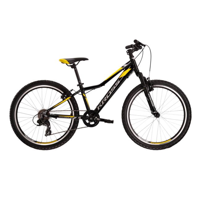 Bicicleta Copii Kross Hexagon JR 1.0 24 inch neagra Shimano Tourney