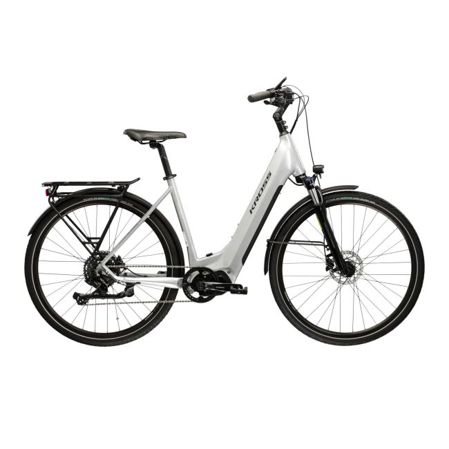 Bicicleta Electrica Trekking Kross Trans Hybrid 5.0 LS 28 inch argintie microSHIFT