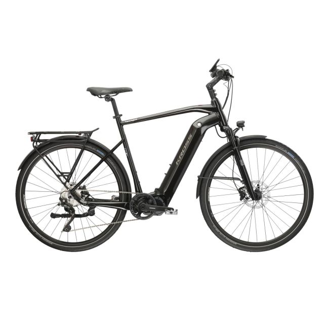 Bicicleta Electrica Trekking Kross Trans Hybrid 6.0 28 inch neagra Shimano Deore xt