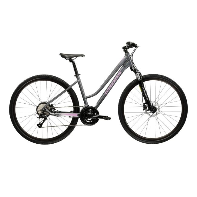 Bicicleta Trekking Kross Evado 4.0 28 inch gri Shimano Acera