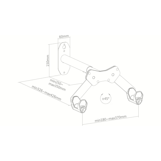 Suport de Perete Bicicleta CONTEC Smart Hold - Black