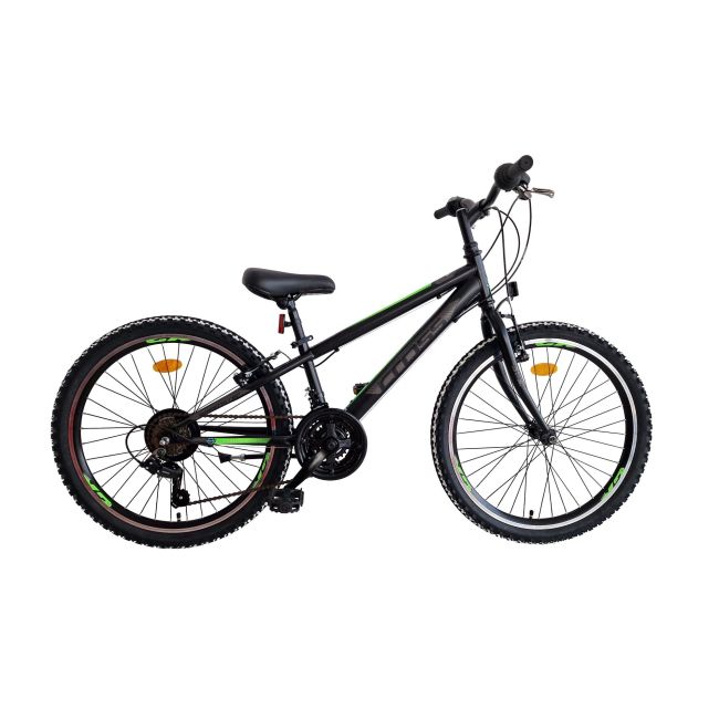 Bicicleta copii mtb CROSS Speedster 24 Steel - Black | 8-10 ani