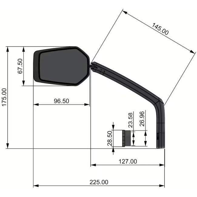 Oglinda CONTEC E-VIEW Evo GL Merge G-Link - Black