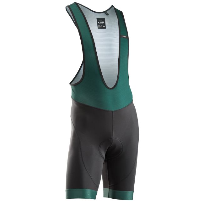 Pantaloni Northwave Active Evo Scurt M Cu Bretele, Negru/Verde Petrol