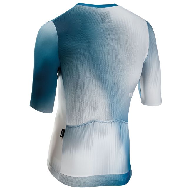 Tricou cilism Northwave Blade scurt L alb/albastru