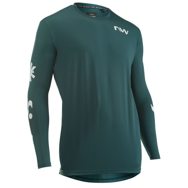 Tricou ciclism Northwave Xtrail 2 lung XL verde petrol/alb