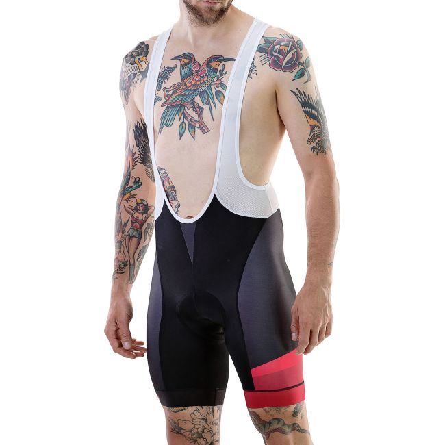 Pantaloni Merida Cx Design scurt negru/roșu cu bretele 740566-422R 3XL