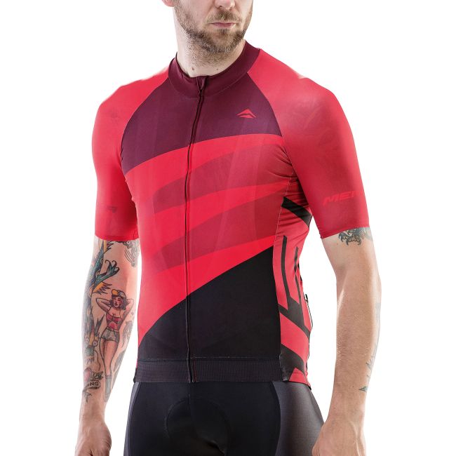 Tricou ciclism Merida Cx Design scurt 422 S Roșu/Negru fermoar lung - 15512T0422