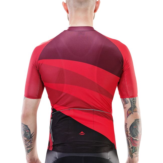 Tricou ciclism Merida Cx Design scurt 422 S Roșu/Negru fermoar lung - 15512T0422