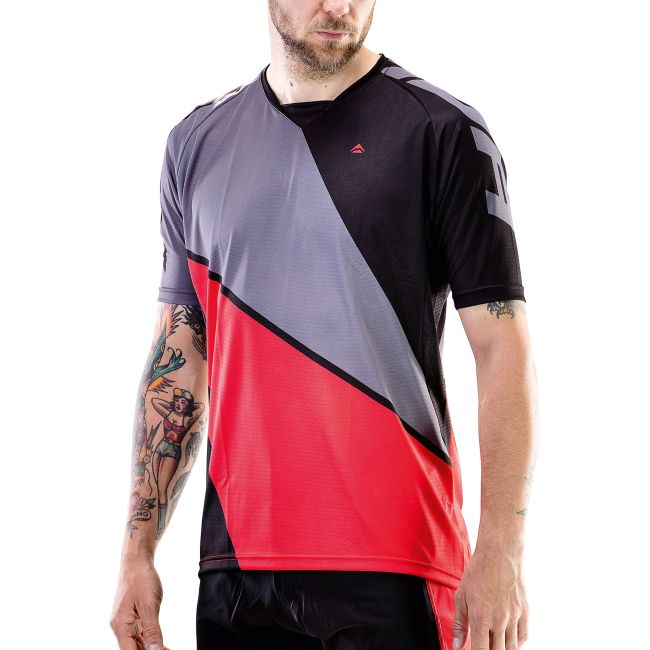 Tricou ciclism Merida Freeride Triangle scurt 3XL Roșu/Negru - 3275TRREGR