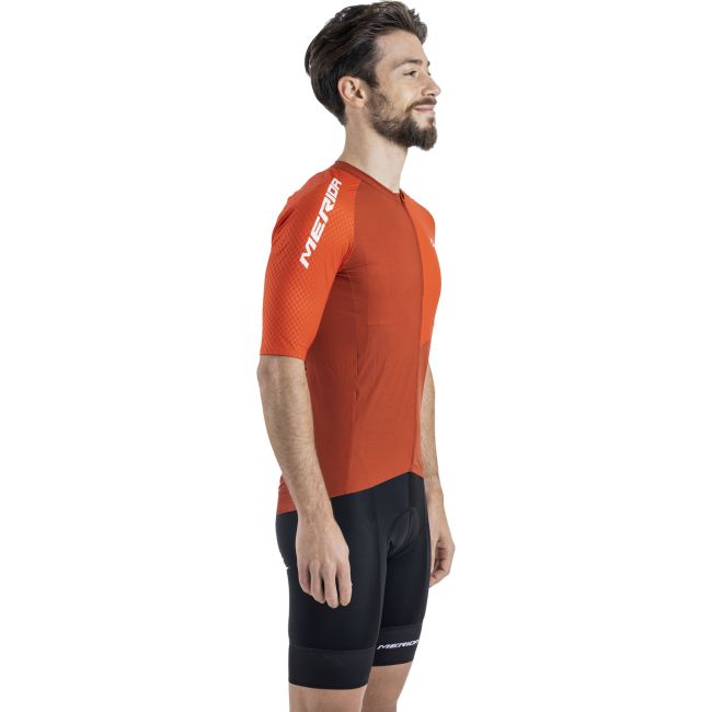 Tricou ciclism Merida Razor 255 scurt M roșu fermoar lung